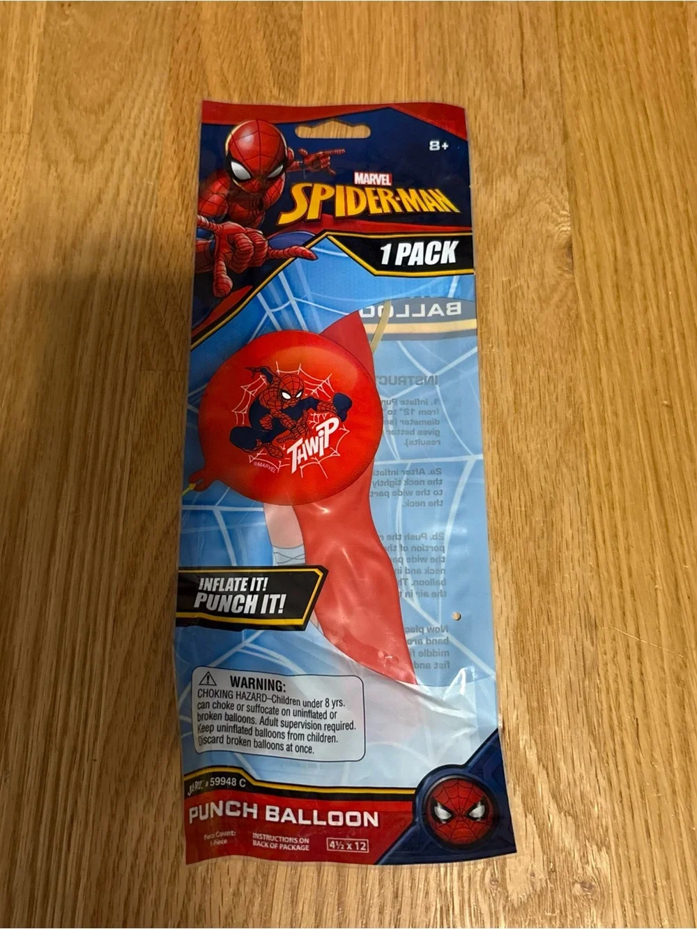 Marvel Spider-Man Red and Blue Punch Balloon Inflatable NEW